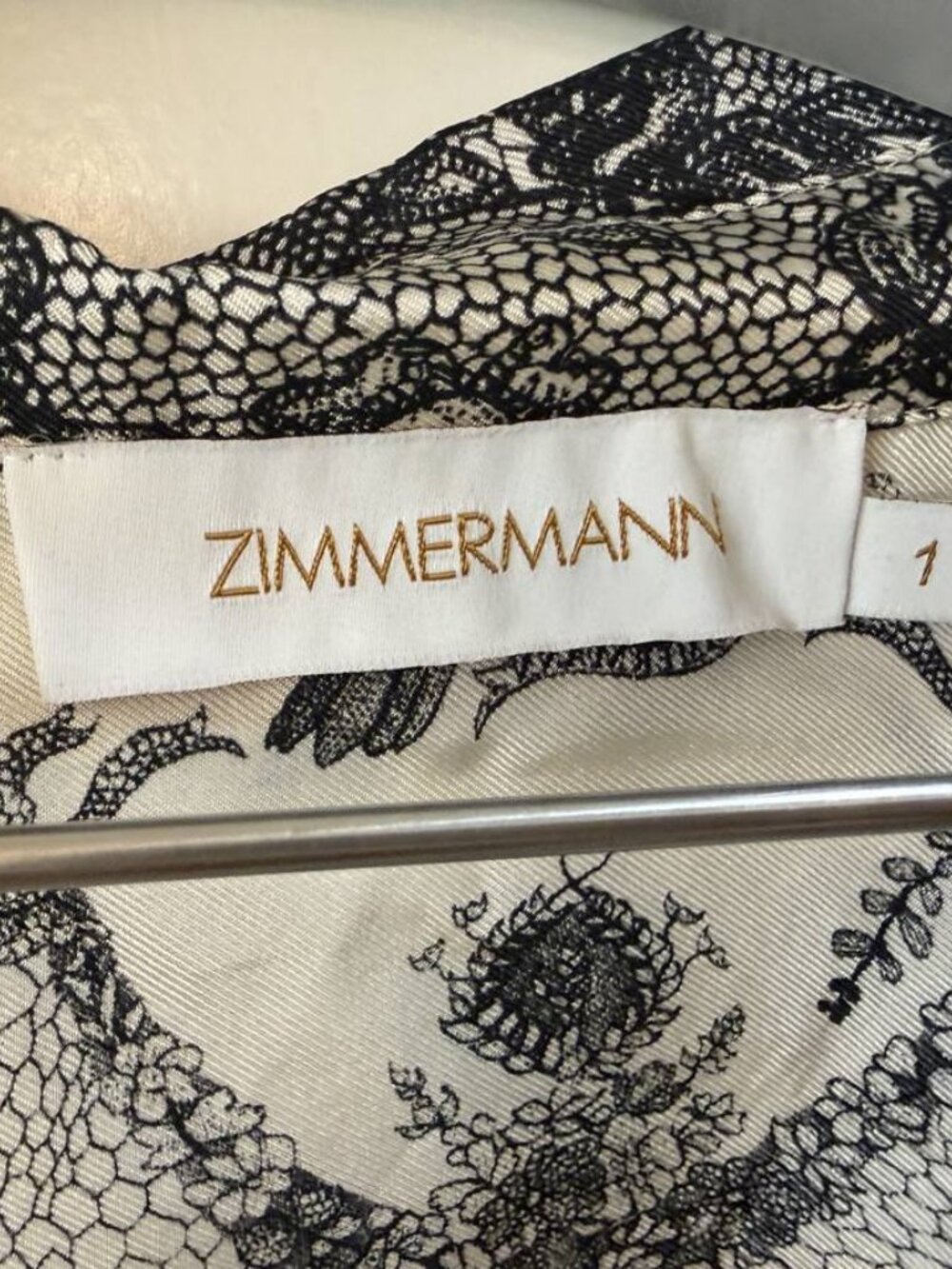Zimmermann Black White Floral Silk Shirtdress Size 1